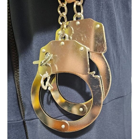 Sexy Police Costume XL Catsuit Handcuffs Badge Hat Cap Hot Cop Naughty Officer - Picture 3 of 10